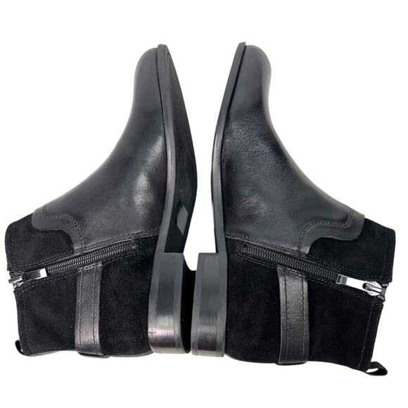FRANCO SARTO “Marta” Black Leather & Suede Ankle Boots 6.5. NWOT Moto Equestrian - Picture 6 of 10